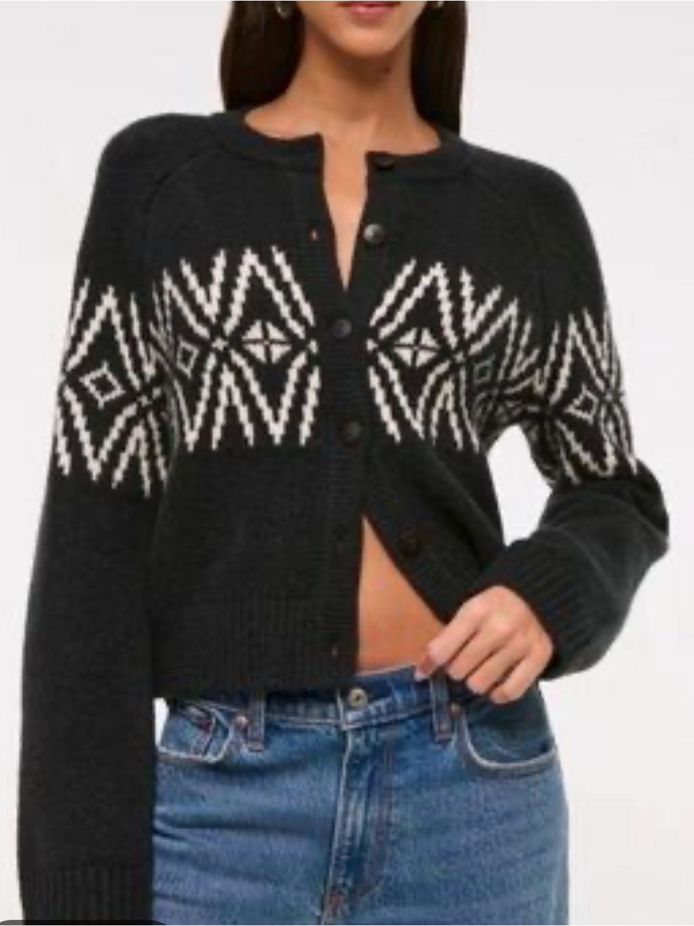 Abercrombie & Fitch Fair Isle Wool Cardigan – Size Large
